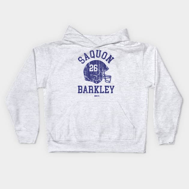 Saquon Barkley New York G Helmet Font Kids Hoodie by TodosRigatSot